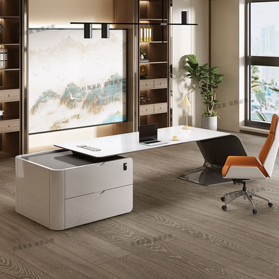 ISO9001/ISO14001 Сертифицированный MDF Пекарный лак Рабочий стол Менеджер Стол с ящиком