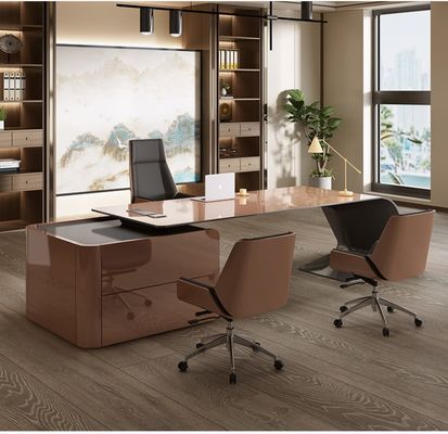 ISO9001/ISO14001 Сертифицированный MDF Пекарный лак Рабочий стол Менеджер Стол с ящиком