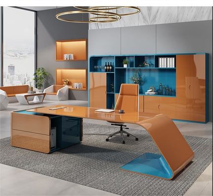 ISO9001/ISO14001 Сертифицированный MDF Пекарный лак Рабочий стол Менеджер Стол с ящиком