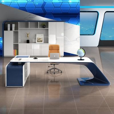 Современный офисный рабочий стол Fruniture L-образный Executive Boss Desk с боковым шкафом