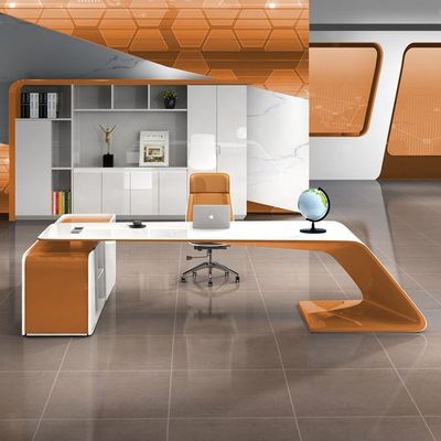 Современный офисный рабочий стол Fruniture L-образный Executive Boss Desk с боковым шкафом