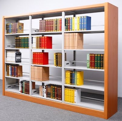 Офисная мебель Стальная книжная полка для школьной библиотеки Двойная односторонняя